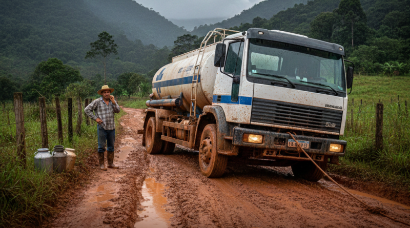 O Custo da Lama: Por que o Leite Sobe na Zona da Mata enquanto o Produtor Luta para não Afundar